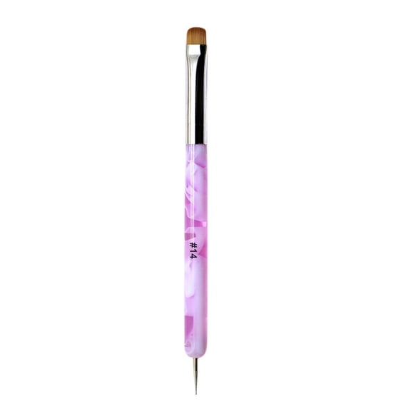 Nail Brush, Dotting Pen, Two Way French Manicure Brush with Multi-Function Design, Nylon Hair and Quality Handle, Includes Cleaning Brush and Rhinestone Picker