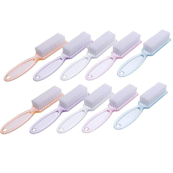 Nail Brush Handle Grip Nail Brush Soft Stiff Bristles Hand Cleaning Scrubbing Brushes 10pcs Nails Toes Scrubber for Men Women Nail Brush Nursing Supplies