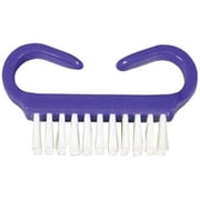 Nail Brush, Purple Handle, white nylon bristles