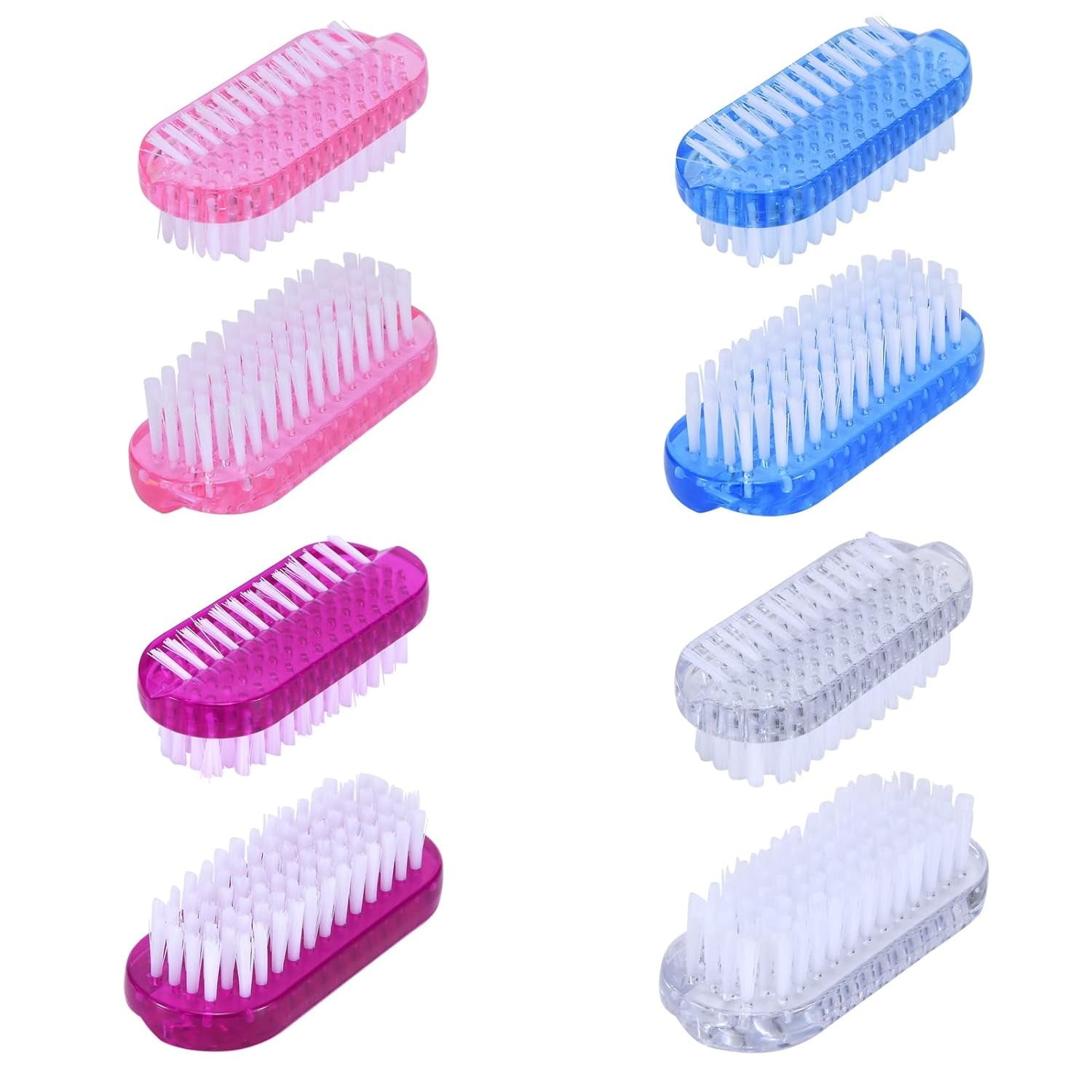 Nail Brushes Fingernail Cleaner, 8 Pcs Pink Dualsided Hand Scrub Cleaning Brush Hand Finger