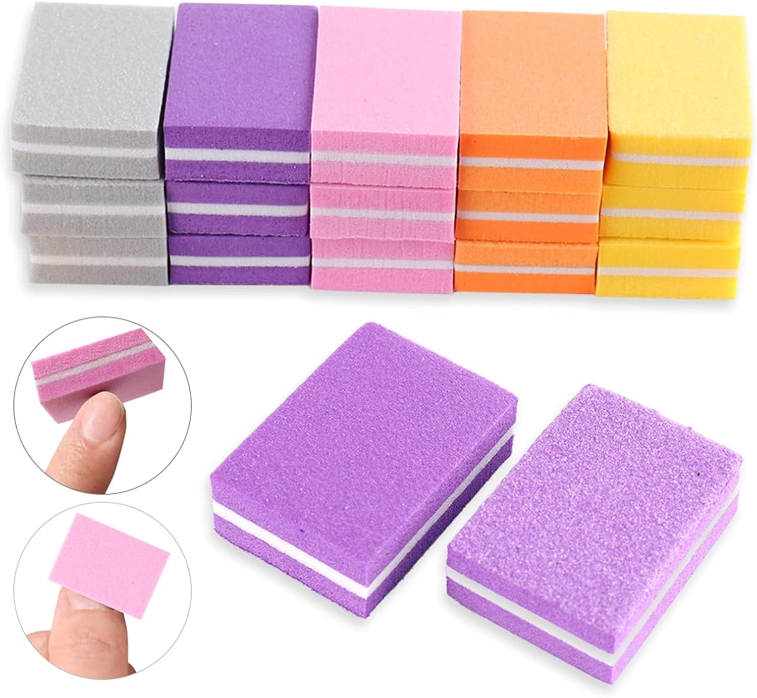 Nail Buffer Blocks Nail Files Buffers Set 180/100 DualSide Grit Sponge