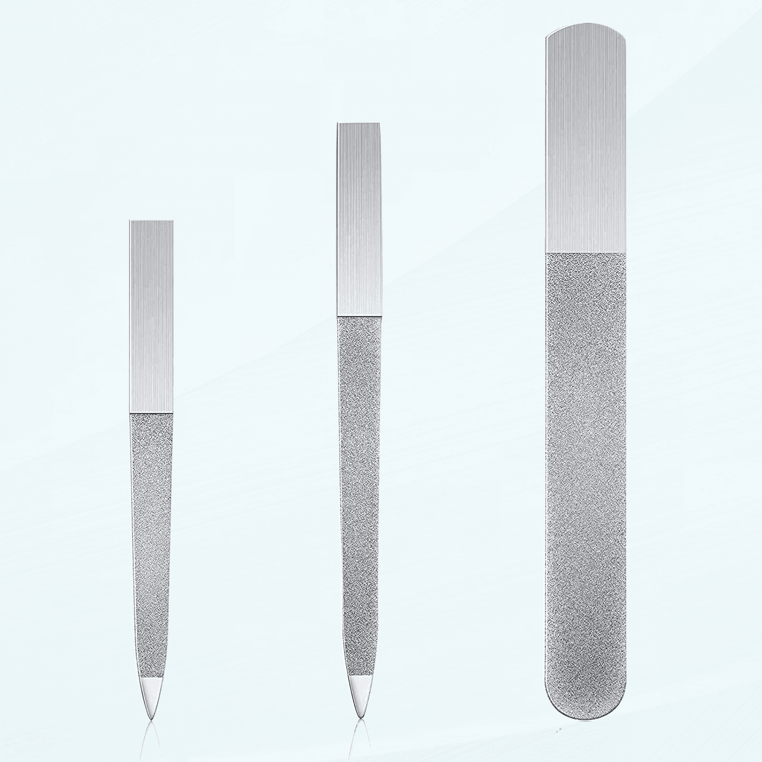 Nail Care 3 Pieces Diamond Nail File Set Stainless Steel Double Side ...