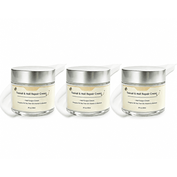 Nail Care Cream, Toenail Nail Repair for Damaged,Natural Formula with Tea Tree Oil, Oregano Oil,Vitamin E & Allantoin,60ml/2.03fl.oz-3pcs