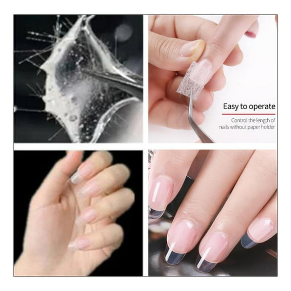 Nail Care Fiber Extension , Tool, Light & Nature, Nails Silk Acrylic Tips Set