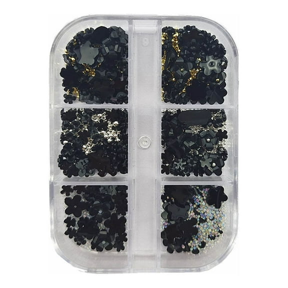 Nail Charms Mini Steel Ball Mixed Size Colored Flower 3D Nail Art Decoration Manicure Accessories