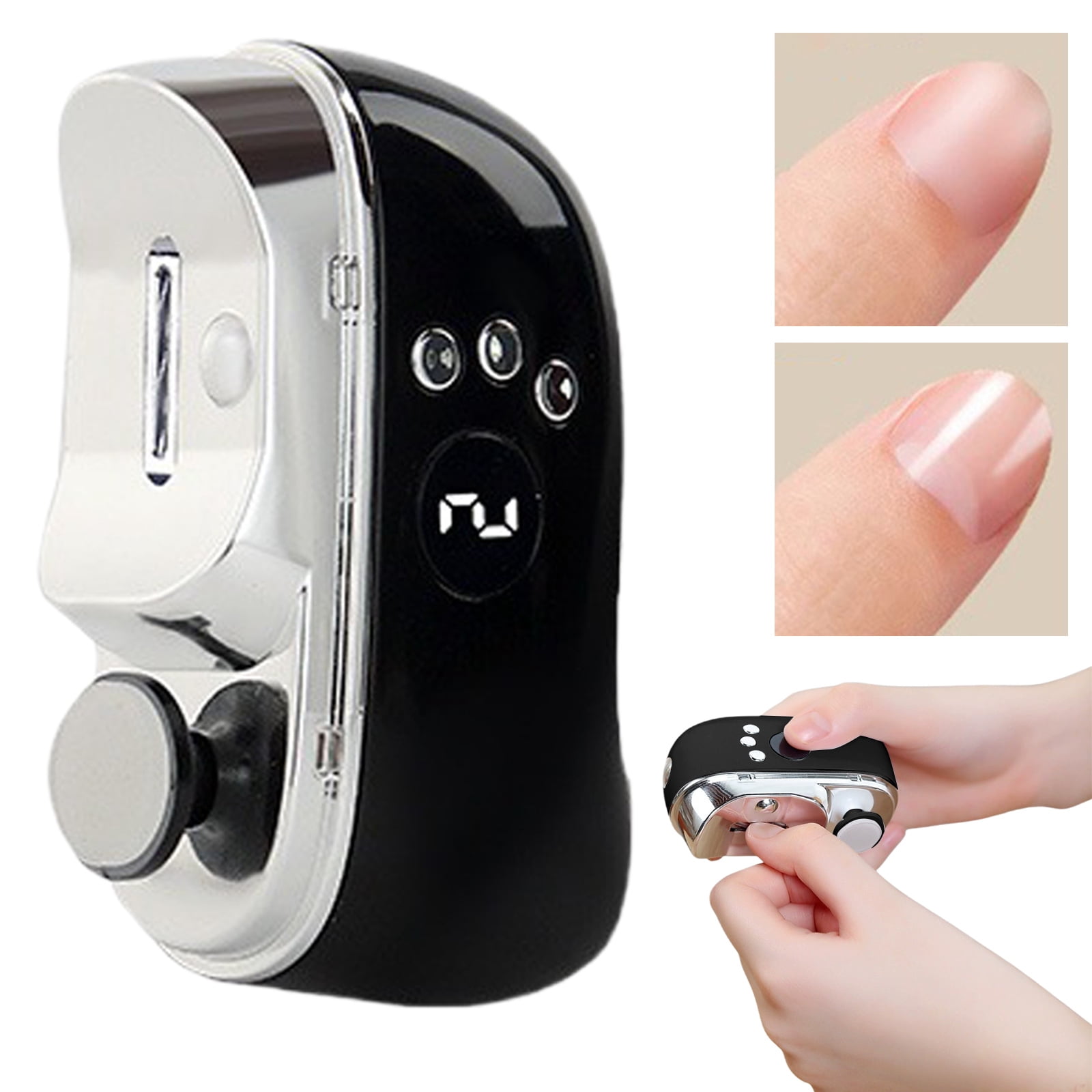 Nail Clipper with LED Light - Automatic Hand Nail Clippers for Women, Men, Seniors, Busy Professionals, Travel & Home, Compact Design, Ergonomic, Portable Nail Trimmer for Precise Grooming