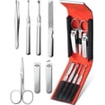 thumbnail image 1 of Nail Clipper Set 7 in 1, Precision Manicure Kit with Magnetic Leather Case, Mirror-Polished Stainless Steel Tools for Fingernail & Toenail, Daily Grooming Kit for Men & Women, 1 of 7