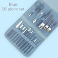 thumbnail image 1 of Nail Clipper Set, Manicure Pedicure Kit, 16pcs Stainless Steel Folding Nail Cutter Set with Scissors Cuticle Remover Ear Pick, Portable Lightweight Travel Leather Case Grooming Tools, 1 of 4