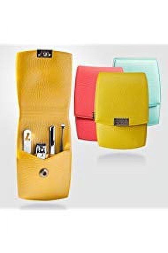Nail Clipper! World No. 1. Travel Manicure Pedicure Grooming Kit Set (Total 4 Pcs: TS-77C), MADE IN KOREA, SINCE 1975 (One Yellow Case )