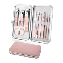 Nail Clippers,10pcs Travel Manicure Pedicure Set,Stainless Steel Nail Care Kit Nail Kit(Pink)