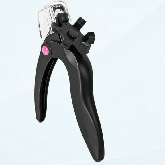 Nail Clippers for Acrylic Nails with Sizer and Catcher Adjustable Nail Tip Cutter with Length Measurement Dial Artificial Fake Acrylic Extension Trimmer Nail Art Salon Home Manicure Tool Black