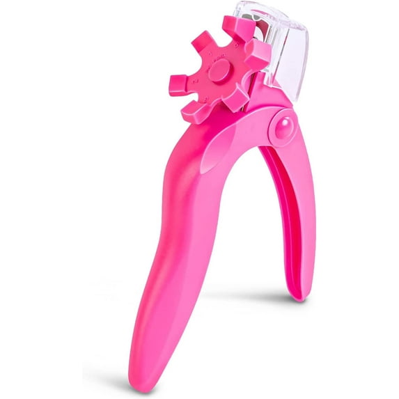 Nail Clippers for Acrylic Nails with Sizer and Catcher Adjustable Nail Tip Cutter with Length Measurement Dial Artificial Fake Acrylic Extension Trimmer Nail Art Salon Home Manicure Tool Pink
