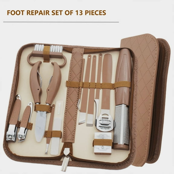 Nail Clippers, DUAIU 13pcs Foot Trimmer Set, Stainless Steel Nail Groove Removal, Dead Skin And Calluses Nail Tools, Exfoliating, Foot Rubbing And Planing Knives
