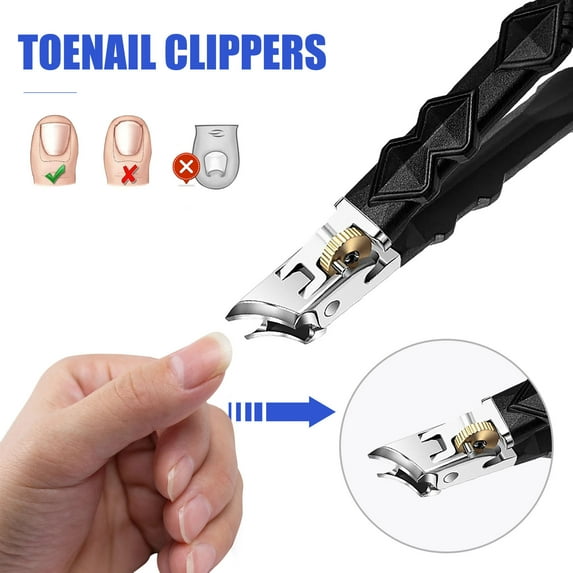 Nail Clippers Heavy-Duty Nail Clippers, 12mm Wide Jaw Stainless Steel Curved Blade Opening for Thick & Ingrown Nails 3.6 Inch Ergonomic Long Handle Gift for Men & Women with Tough Nails