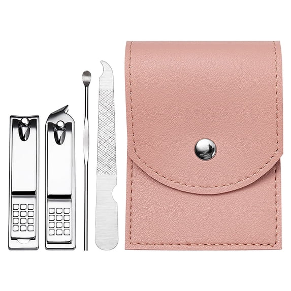 Nail Clippers, Manicure Kit, Stainless Steel Nail Clipper Set, 4-Piece Grooming Tools for Personal Care