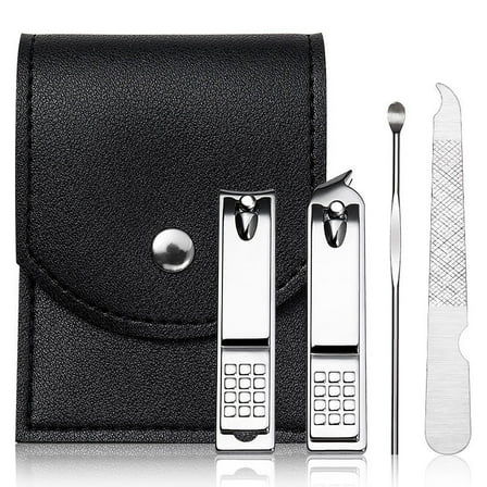 Nail Clippers, Manicure Kit, Stainless Steel Nail Clipper Set, 4-Piece Grooming Tools for Personal Care