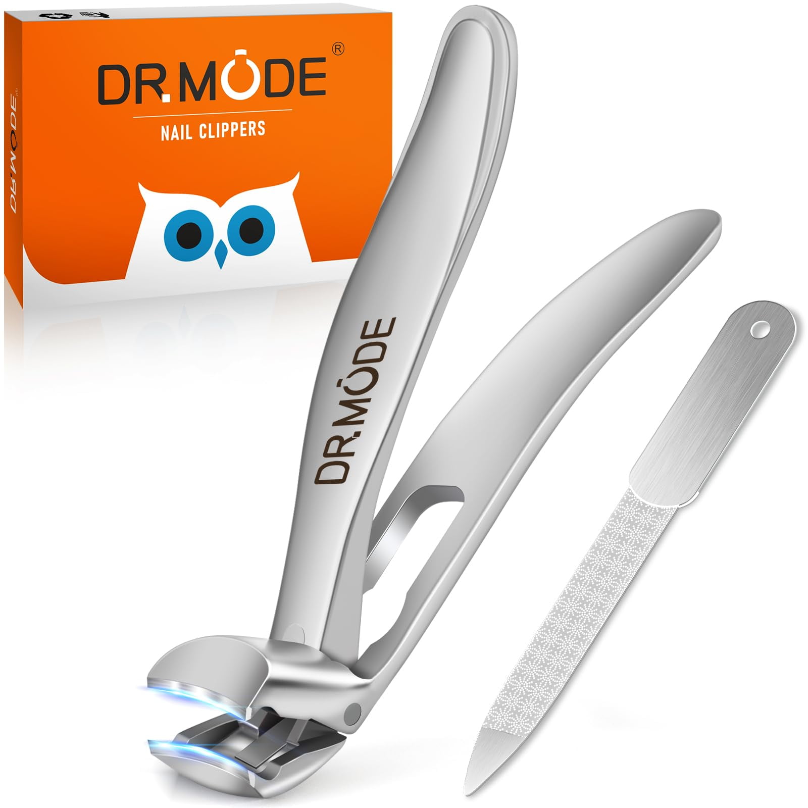 Nail Clippers for Seniors Thick Nails, DRMODE Angled Head Ergonomic