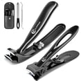 thumbnail image 1 of Nail Clippers for Seniors, Wide Jaw Fingernail Clippers and Angled Head Toenail Clippers for Thick Nail, 4 Pack Professional Nail Clippers for Men, Women&Pregnant, Black, 1 of 5