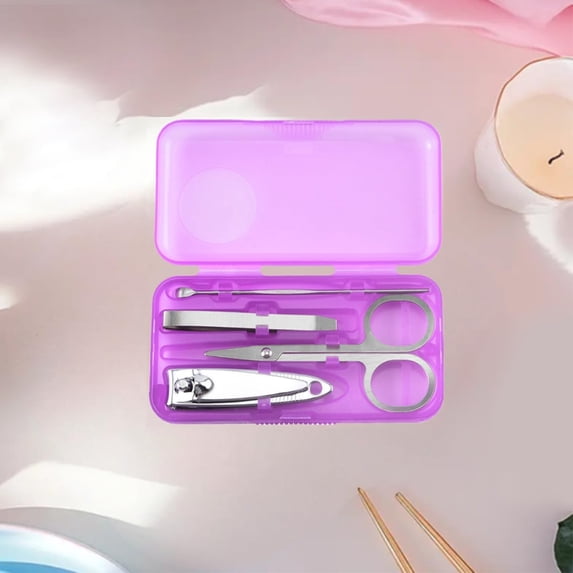 Nail Clippers Set - 4PCS Stainless Steel Nail Care Tools, Portable Nail Trimmer Kit, Precision Clippers Cutters, Compact Travel Nail Kit, Home Salon Grooming Tools, Men Women, for Sensitive Skin