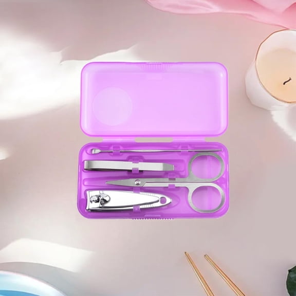 Nail Clippers Set - 4PCS Stainless Steel Nail Care Tools, Portable Nail Trimmer Kit, Precision Clippers Cutters, Compact Travel Nail Kit, Home Salon Grooming Tools, Men Women, for Sensitive Skin