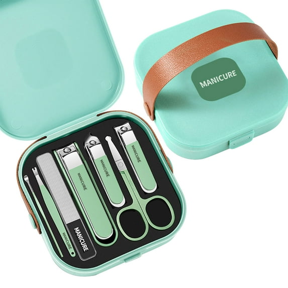 Nail Clippers Set 7 Pieces Stainless Steel Professional Grooming Kits, Fingernail and Toenail Clipper Cutters with Luxurious Travel Case Nail Care Tools Manicure Pedicure Kit