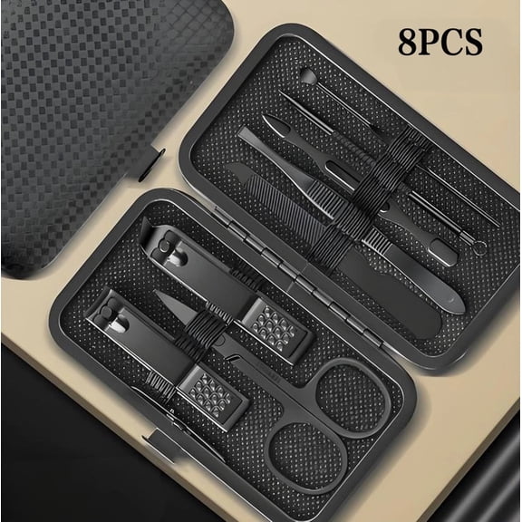 Nail Clippers Set, 8 in 1 Manicure Pedicure Kit with Travel Case, Fingernail & Toenail Clippers Grooming Tools for Men and Women