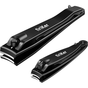 Nail Clippers Set, Heavy Duty Black Matte Stainless Steel nail Clipper with Nail File, Ultra Sharp Fingernail and Toenail Clipper Cutters, Nail Clipper Tools for Men & Women with Gift Tin Case