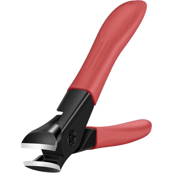 Nail Clippers for Thick Nails DUAIU Toenail Clippers Wide Jaw Nail Cutter Heavy Duty Nail Clipper Sharp Curved Toe Nail Clippers for Men and Women,Red