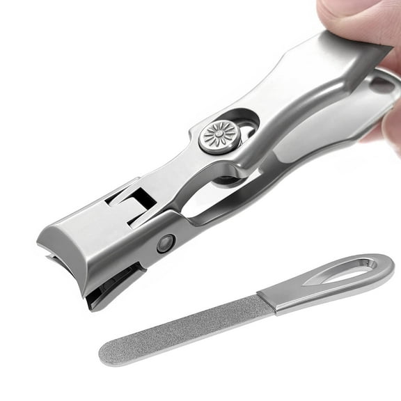Nail Clippers for Thick Nails Large Wide Jaw Opening Cutter with Safety Lock Heavy Duty for Toenail Fingernail No Splash Trimmer with Big Catcher for Men Women Adult Seniors