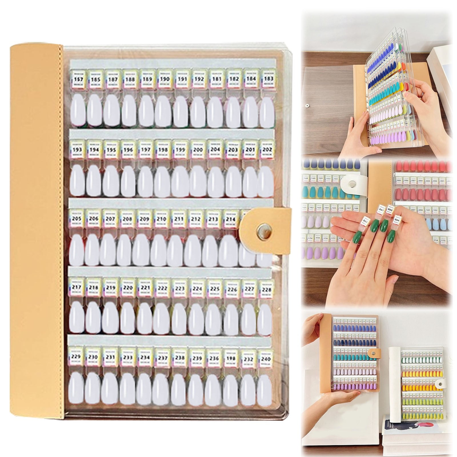 Nail Color Chart 180 Colors Apricot - Nail Book Nail Color Display Book Organizer Withmagnetic Tips Salon Color & Stand for Easy Preview & Storage, Nail Art, Nail Patch, Easter, St Makeup Organizers