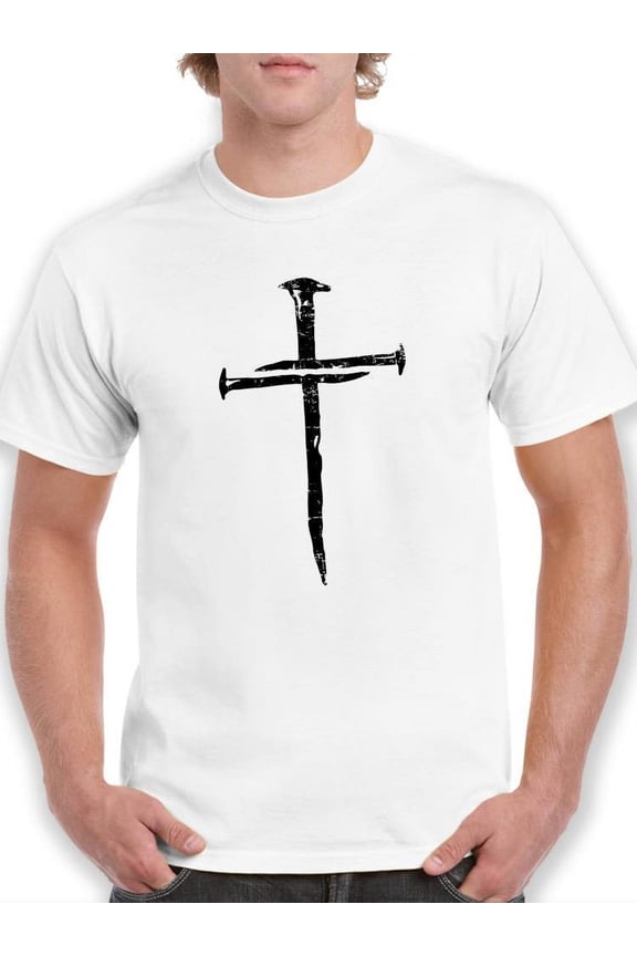Nail Cross T-Shirt Men -Smartprints Designs, Male Medium