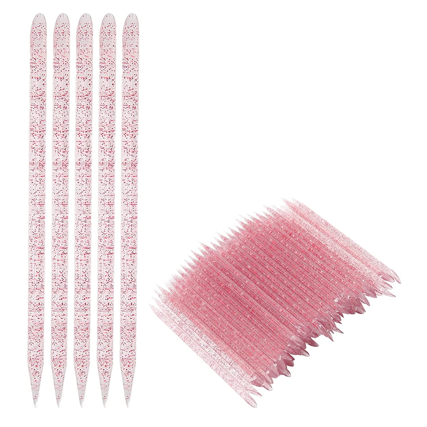 Nail Cuticle Pusher, 100pcs Double End Nail Care Sticks for Nail Salon