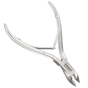 Green Estetica Stainless Steel Cuticle Nippers with Double Spring, Sharp Manicure Nail Tools, Silver