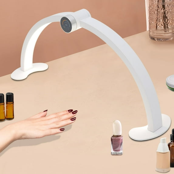 Nail Desk Lamp for Nail Tech Half Moon Intelligent Display Nail Station Fill-in Light White Small
