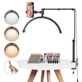 thumbnail image 1 of Nail Desk Light 20 W Clip on Half Moon Lash Light with Phone Holder Arched LED, 1 of 7