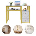 thumbnail image 1 of Nail Desk, Marbling Texture Manicure Desk with 3 Drawers 100*40*76cm Nail Salon, 1 of 10