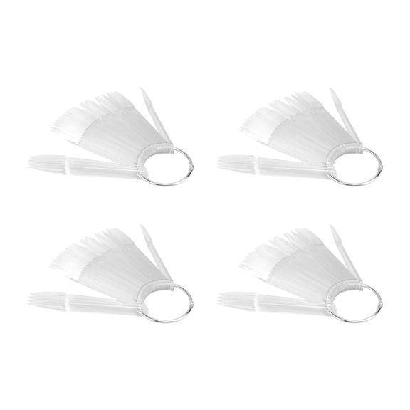 Nail Display Boards Practice Tips Card Gel Polish Transparent False Pointy Sample Manicure 4 Sets/160pcs