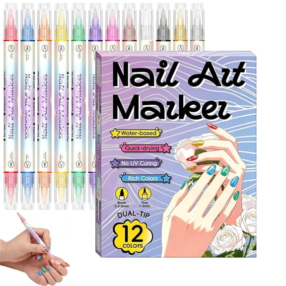 Nail Doodle Pen for DIY Nail Art, 24Color Nai Doodle Pen, Graffiti Dotting Pe, Waterproof Nai Art Pe, for Ar Drawing Painting Point Dotting Manicure Tools