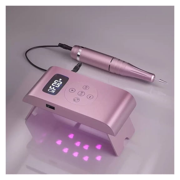Nail Drill with 35,000 RPM&LED Nail Lamp, Nail Drills for Acrylic Nail, Rechargeable Portable Electric Nail File for Home Salon Manicure Pedicure ,Easy to Operate