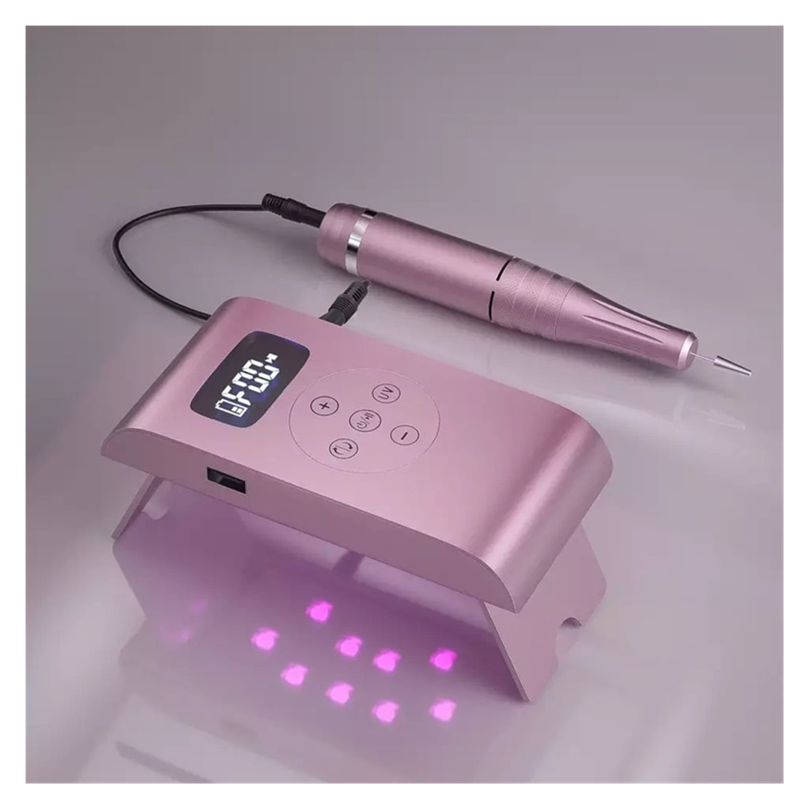 Nail Drill with 35,000 RPM&LED Nail Lamp, Nail Drills for Acrylic Nail, Rechargeable Portable Electric Nail File for Home Salon Manicure Pedicure ,Low Noise