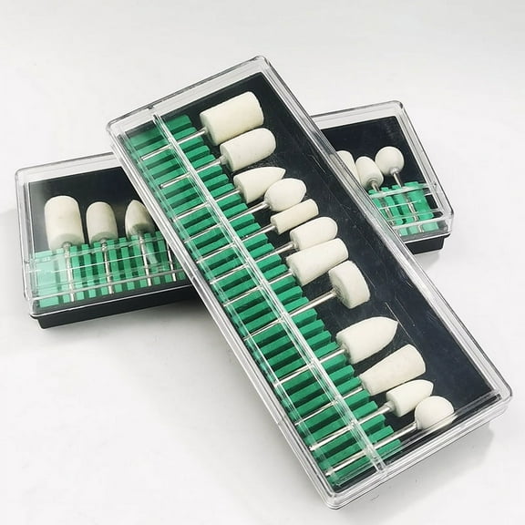 Nail Drill Bits - 12pcs/set Electric Nail Wool Polishing Drill Bits Kit 3/32 File Buffer Shank Bit Manicure Pedicure Tools