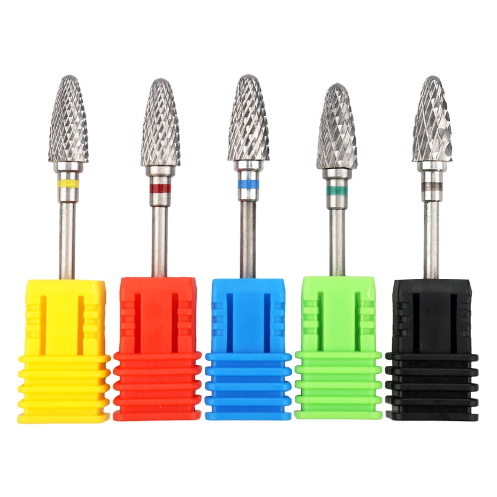 Nail Drill Bits Set for Acrylic Nails,Professional Tungsten Nail File Bits Nail Art Tools,Manicure Pedicure Shapen Remove Tools, Home Salon Use(5Pieces