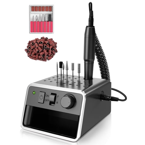Moira Nail Drill, 20000 Rpm Professional Portable Nail File for Acrylic Gel Nails and Polish Removal, Black