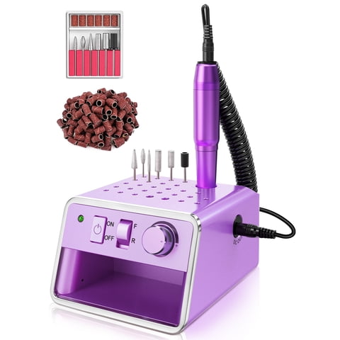 Nail Drill Machine, 20000 Rpm Professional Portable Nail File for Acrylic Gel Nails and Polish Removal, Purple