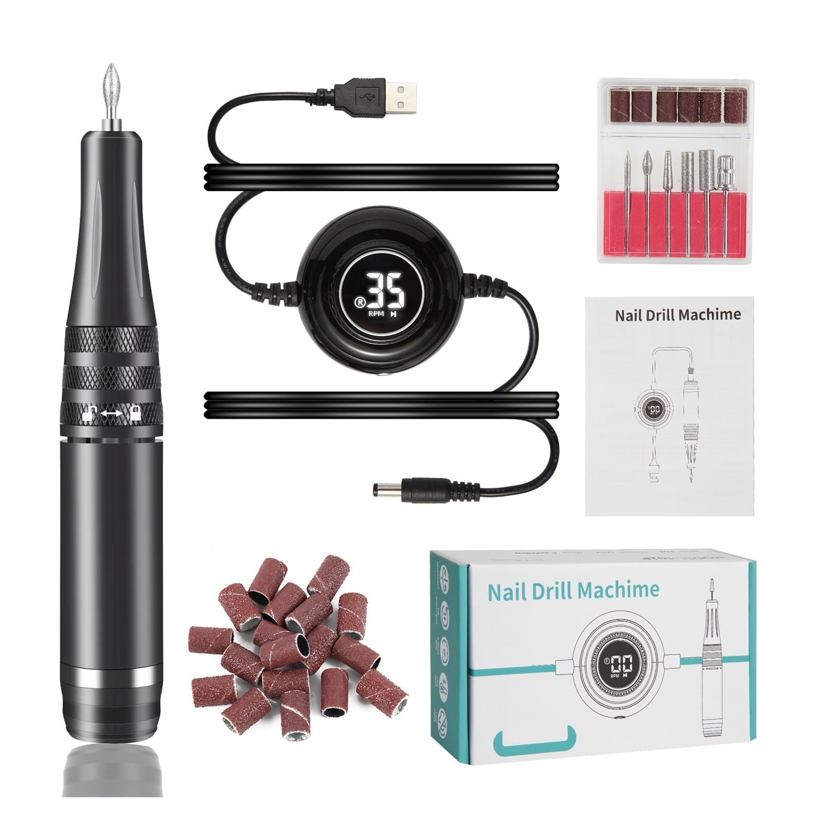Nail Drill Machine 35000RPM Electric Manicure Machine Pedicure Manicure ...