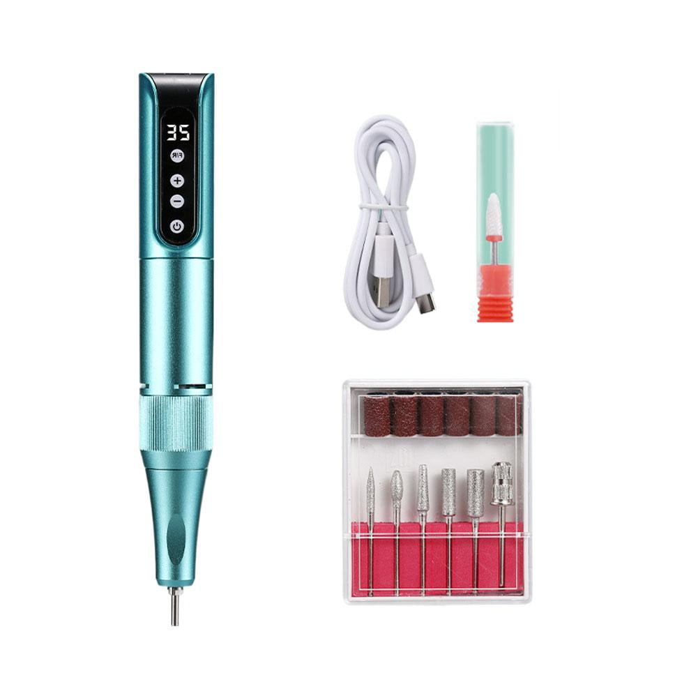 Nail Drill Pen USB Nail File Polishing Pen Rechargeable Nail Drill Machine Portable Manicure Drill Salon Tool