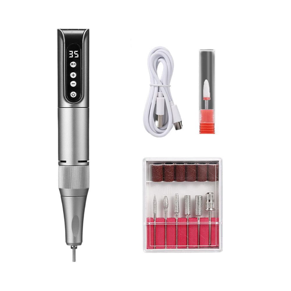 Nail Drill Pen USB Nail File Polishing Pen Rechargeable Nail Drill Machine Portable Manicure Drill Salon Tool