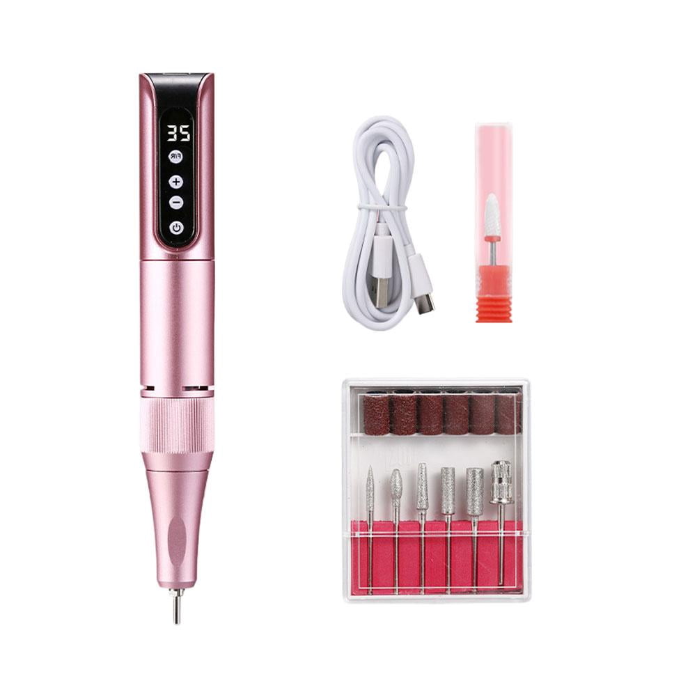 Nail Drill Pen USB Nail File Polishing Pen Rechargeable Nail Drill Machine Portable Manicure Drill Salon Tool