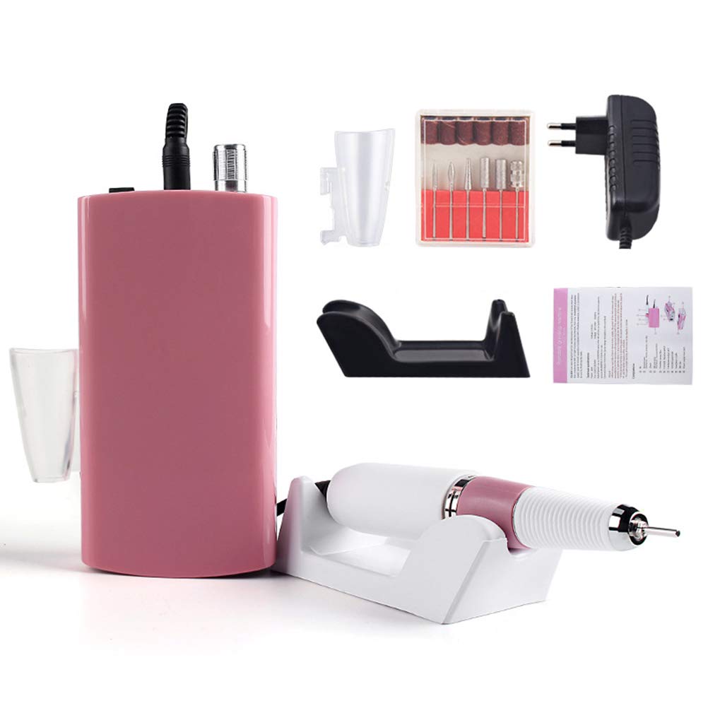Nail Drill Portable Electric Machine 35000 RPM Rechargeable Manicure Pedicure Set for Nail Equipment