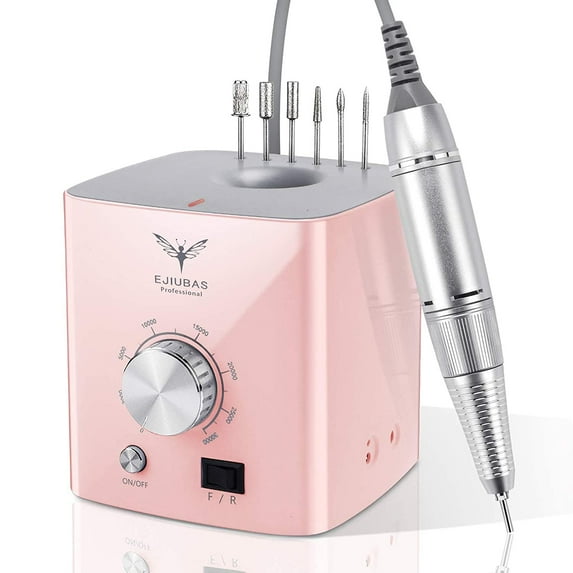 Nail Drills for Acrylic Nails - Ejiubas Nail Drill Machine 30000rpm,Professional Efile Nail Drill for Shaping, Buffing,Removing Acrylic Nails, Gel Nails, Pink